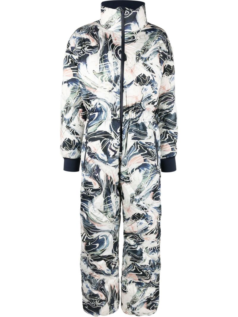 Blue Aspen Glacier Print Ski Suit