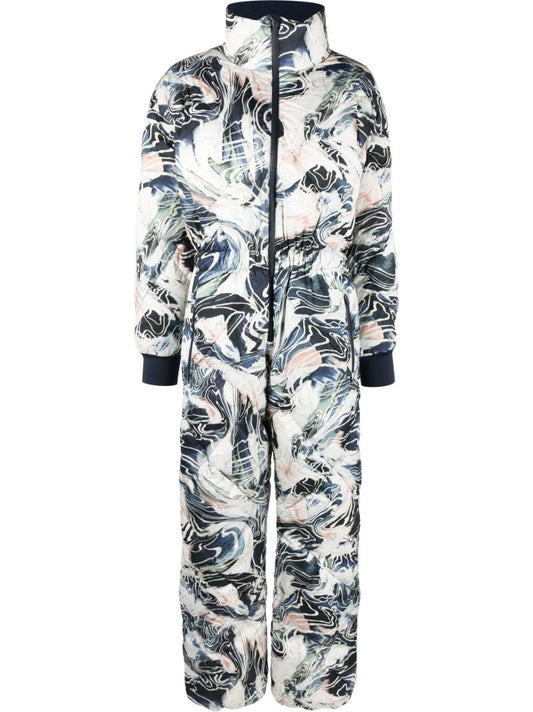 Blue Aspen Glacier Print Ski Suit