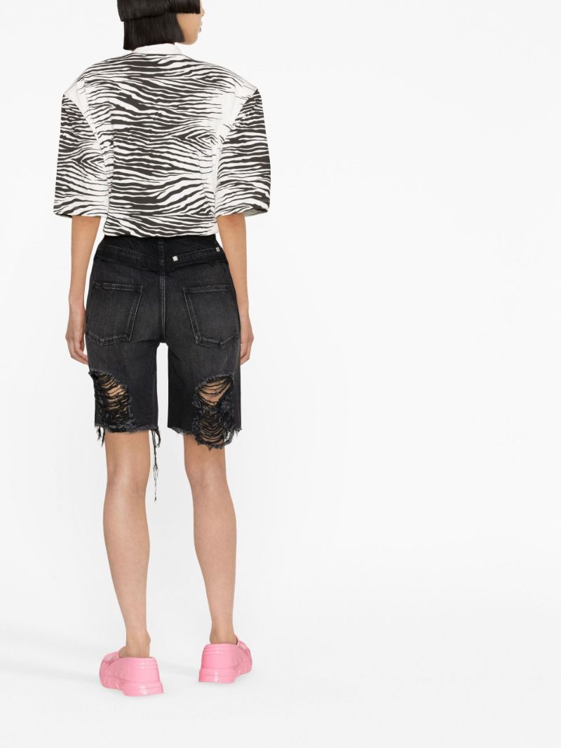 Black Distressed Denim Shorts