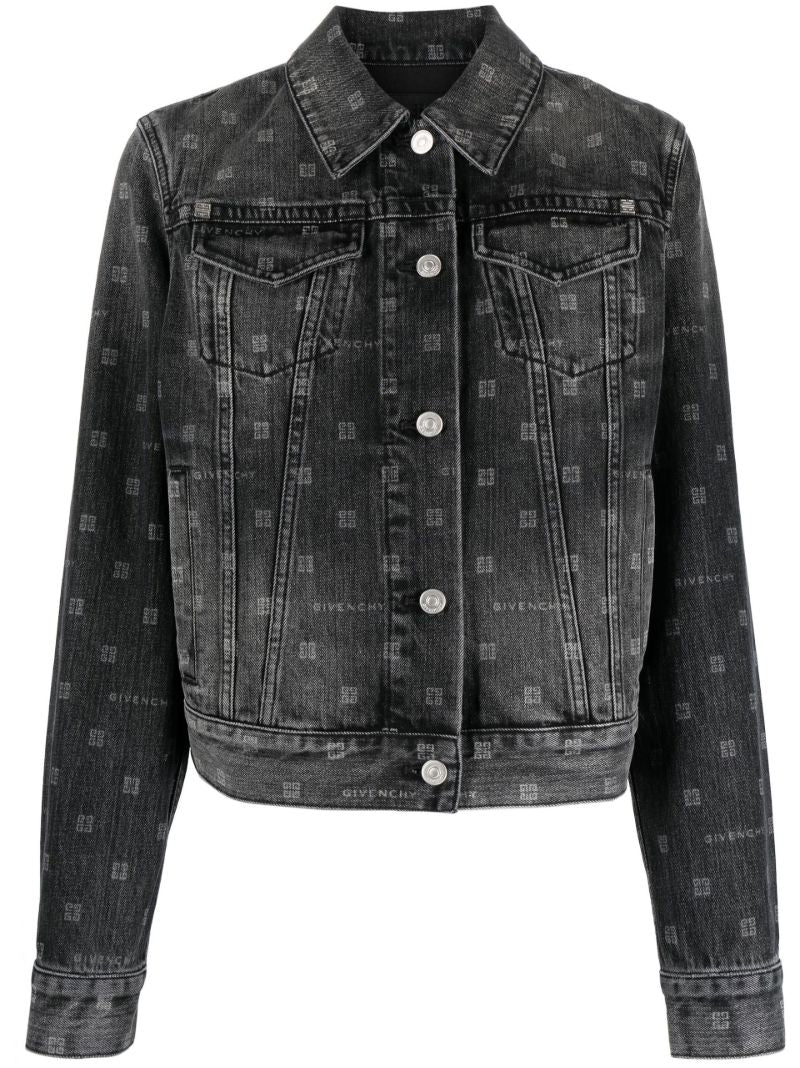 Black 4g Print Denim Jacket