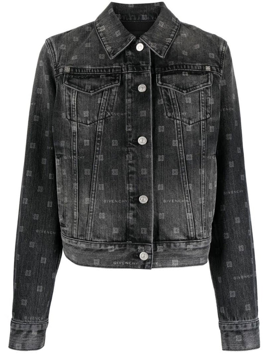 Black 4g Print Denim Jacket