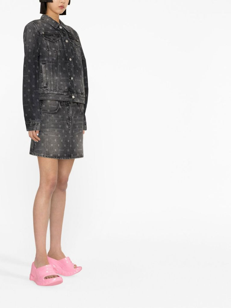 Black 4g Print Denim Jacket