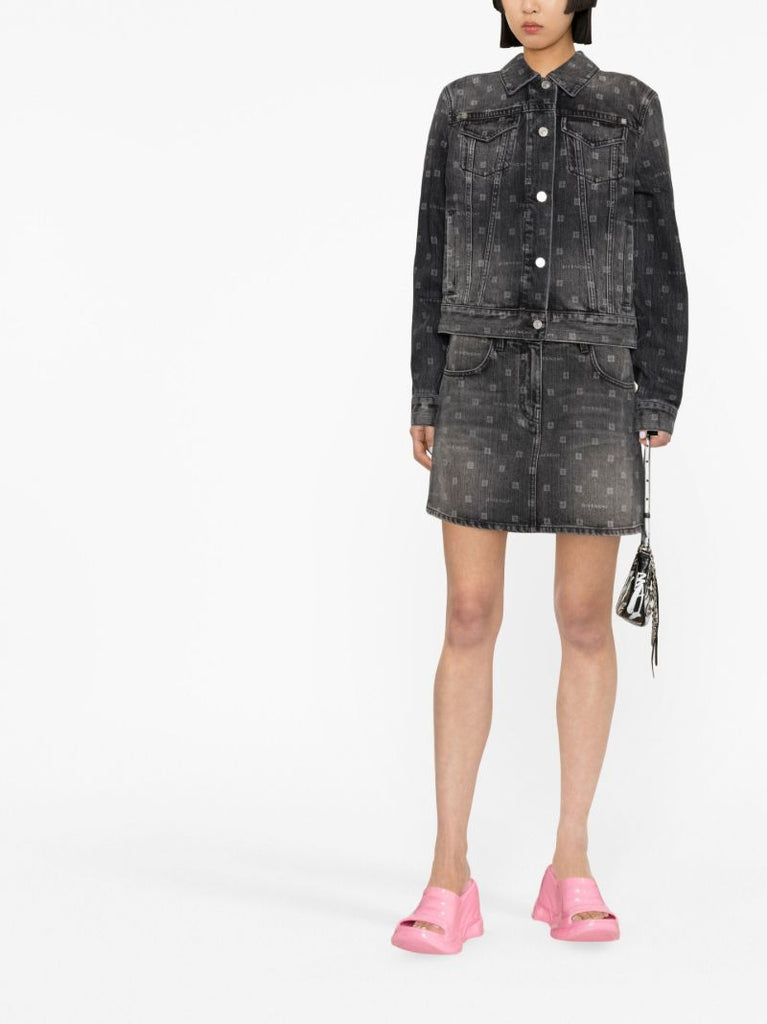 Black 4g Print Denim Jacket