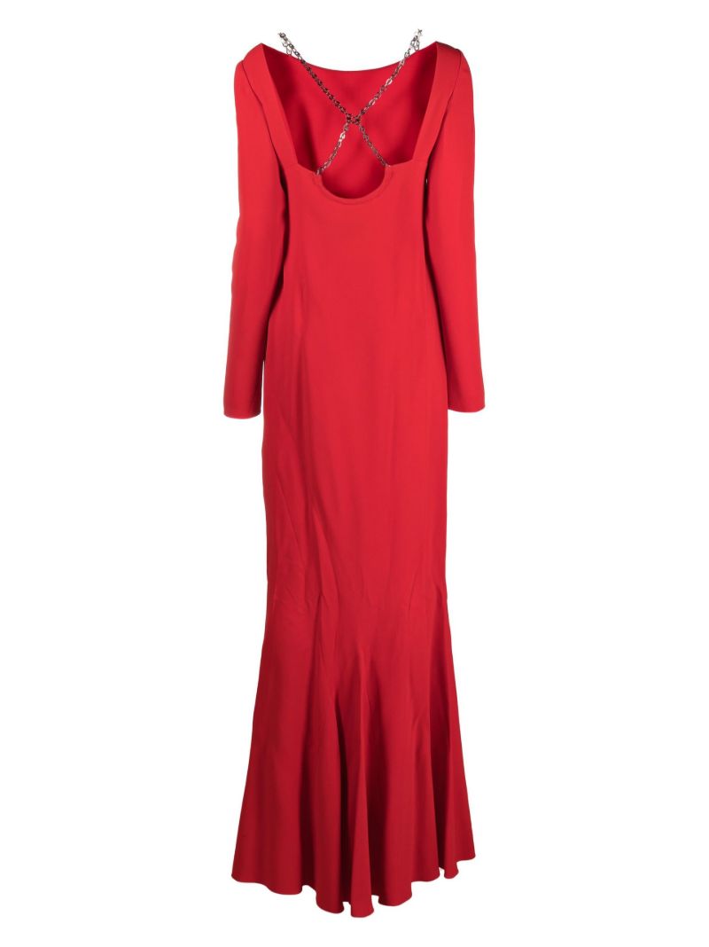 Red Chain-link Detail Dress