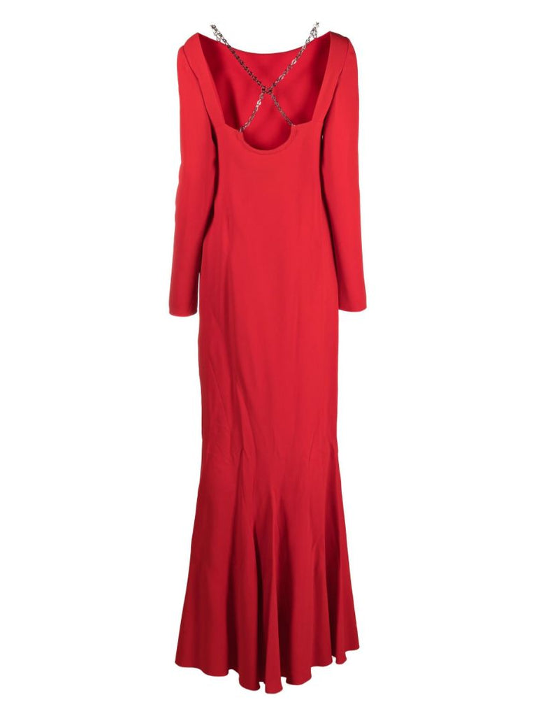 Red Chain-link Detail Dress