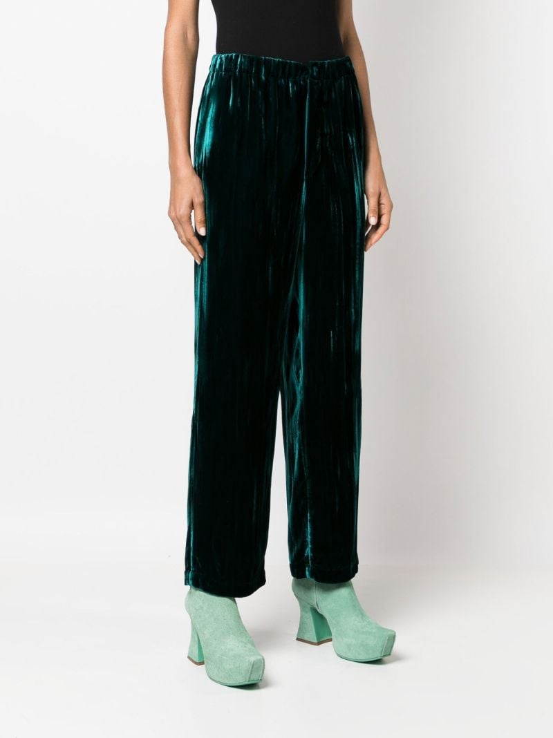 Green Crushed Velvet Trousers