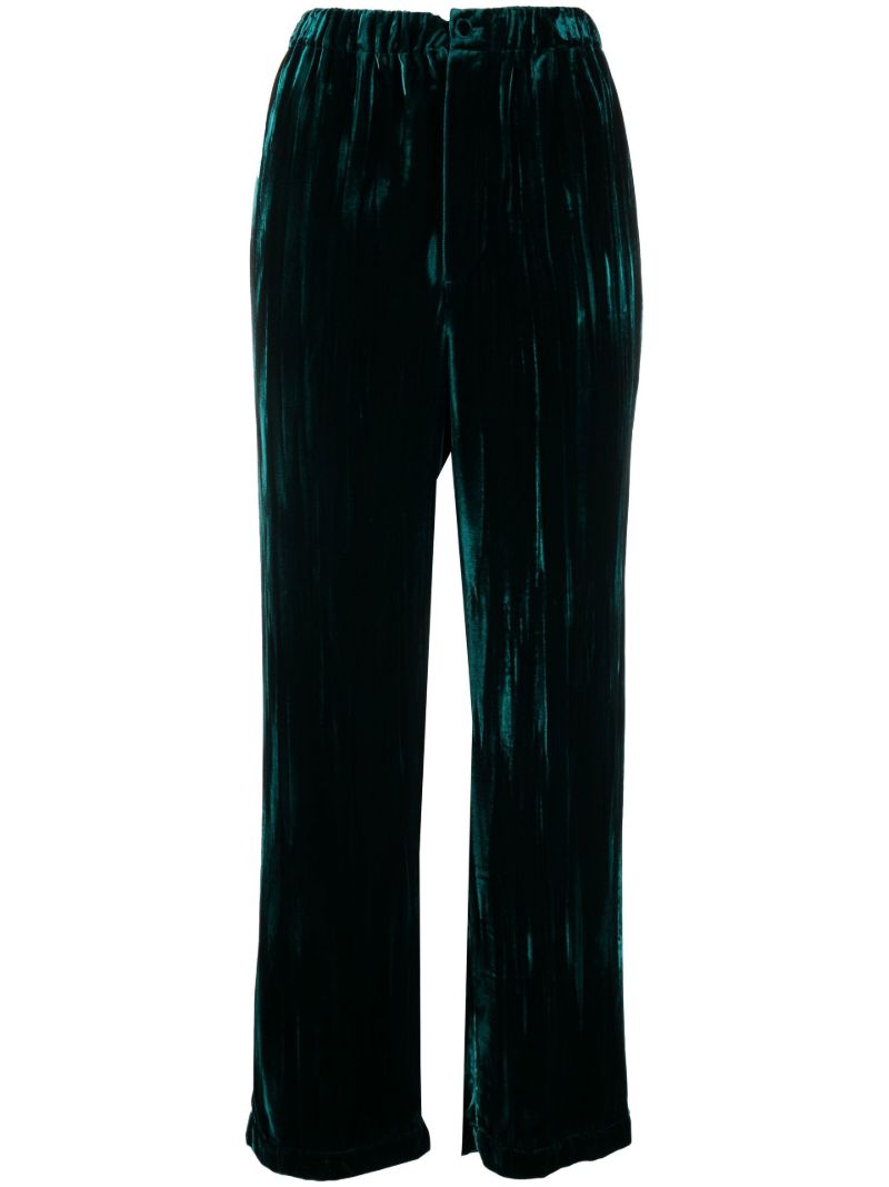 Green Crushed Velvet Trousers