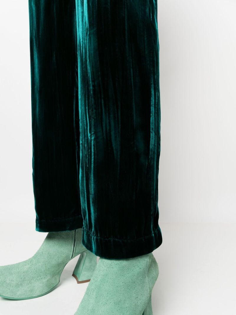 Green Crushed Velvet Trousers