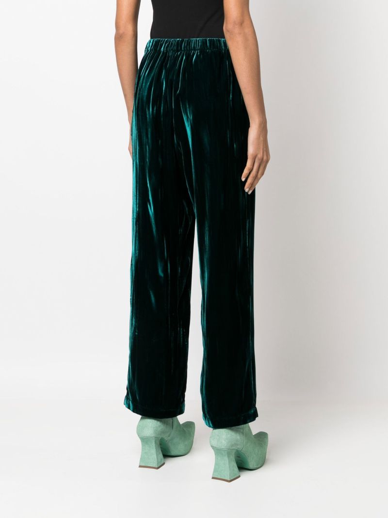 Green Crushed Velvet Trousers