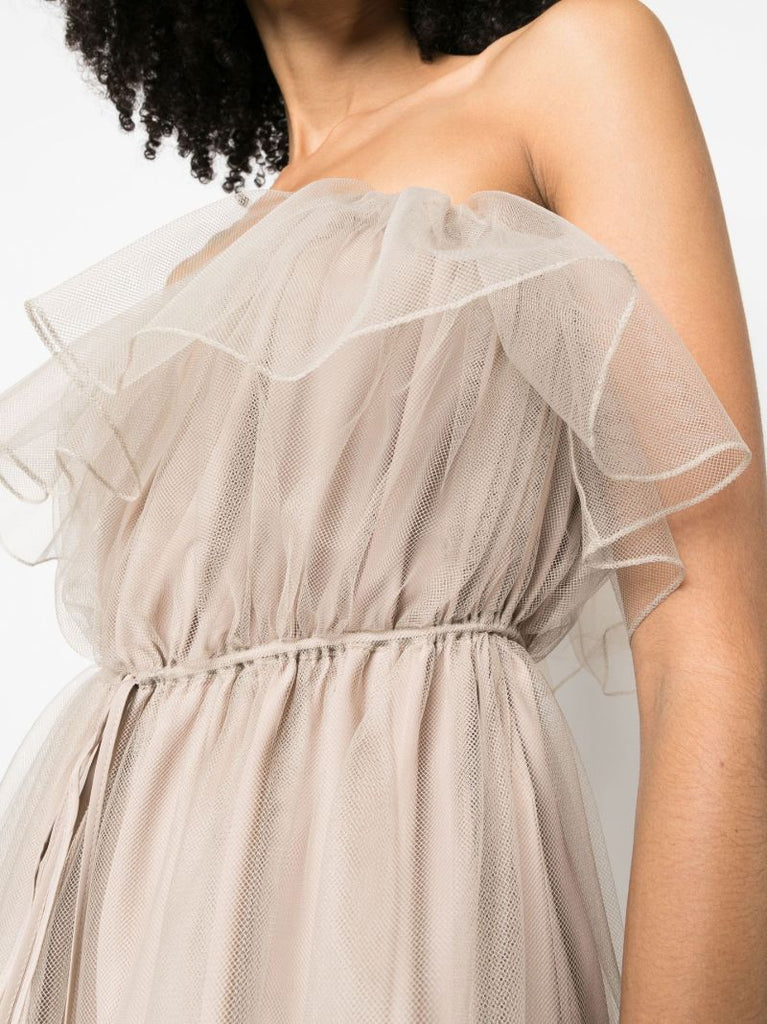 Neutral Ruffled Tulle Top