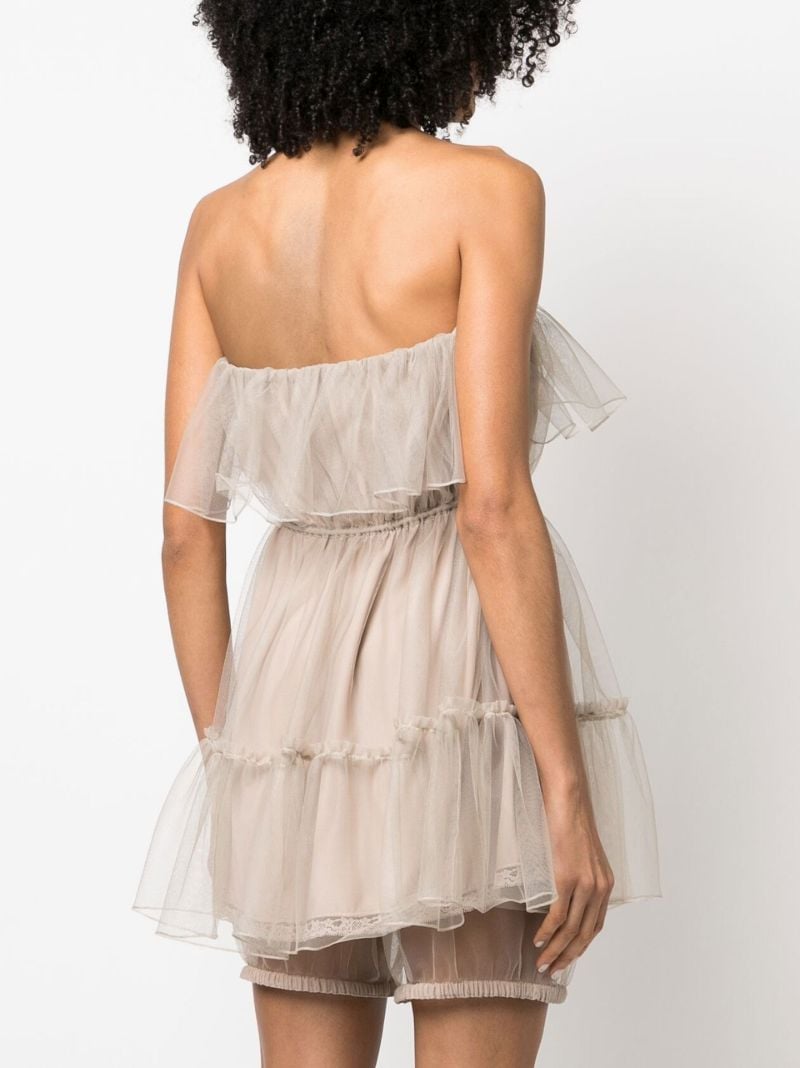 Neutral Ruffled Tulle Top