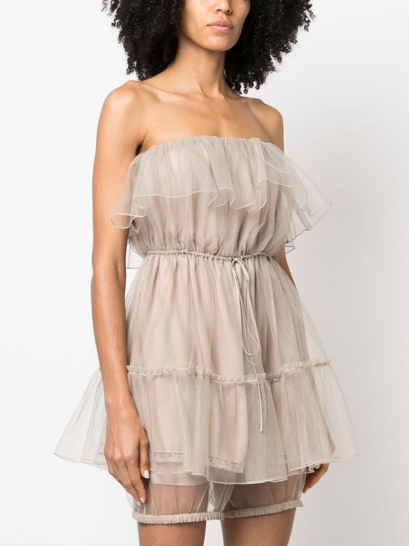 Neutral Ruffled Tulle Top