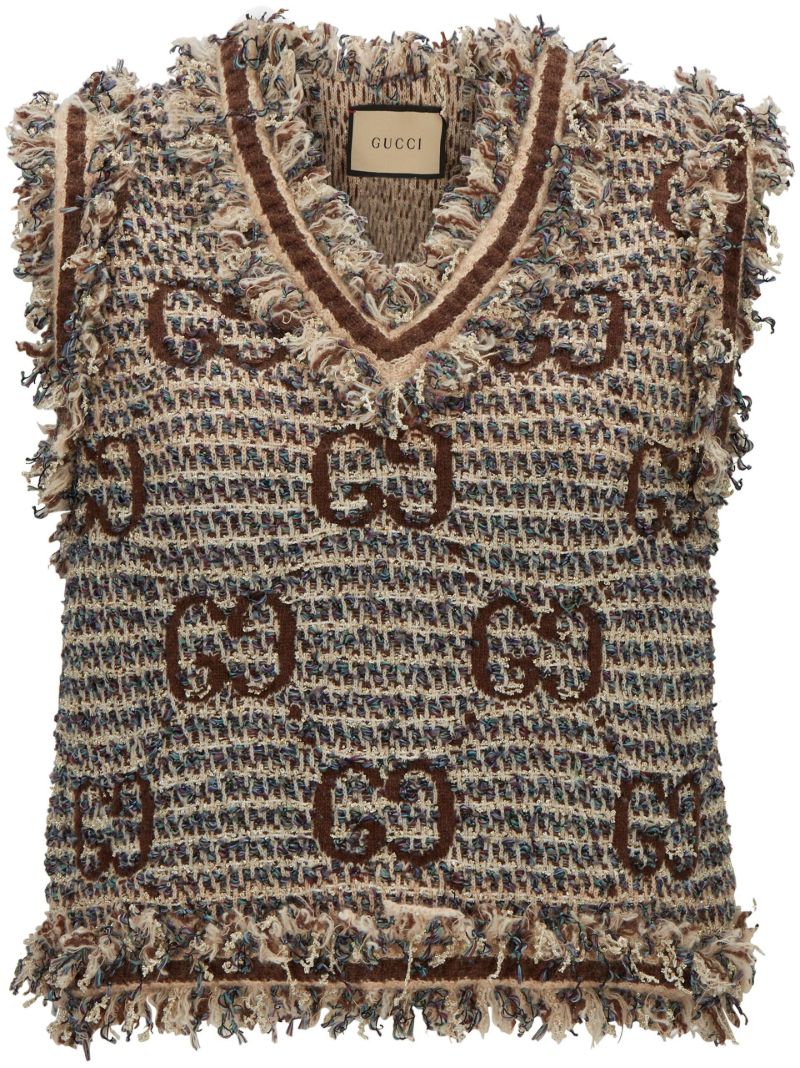 Brown Gg Supreme Tweed Vest