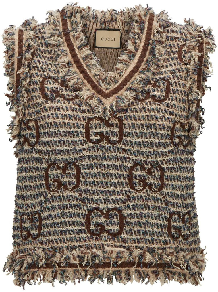 Brown Gg Supreme Tweed Vest