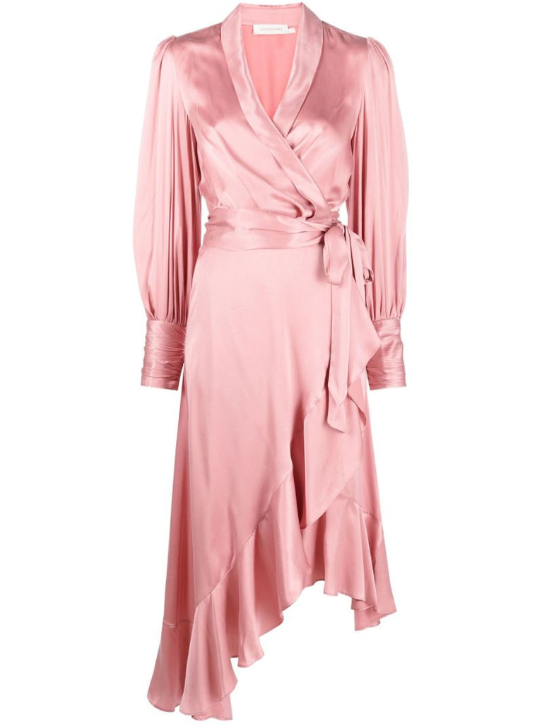 Pink Silk Wrap Dress
