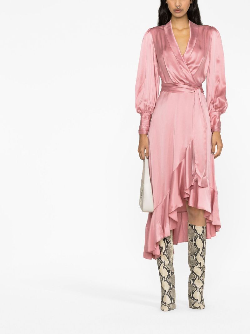 Pink Silk Wrap Dress