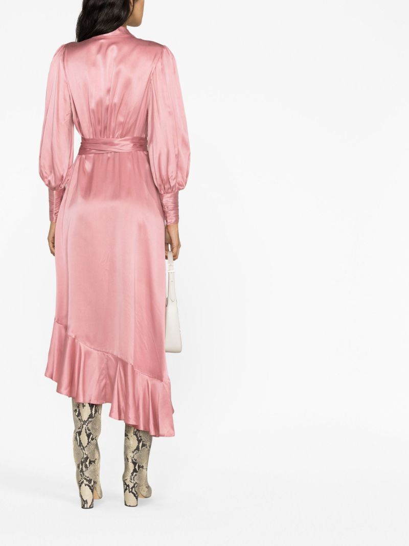 Pink Silk Wrap Dress