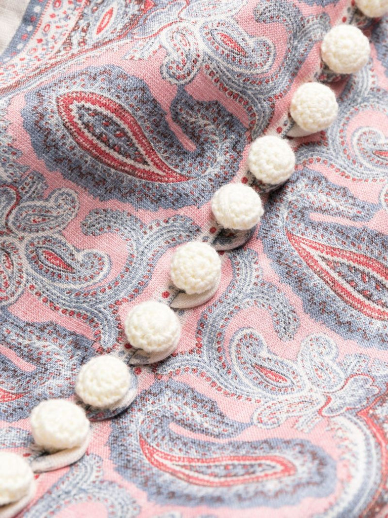 White Vitali Paisley Print Mini Dress