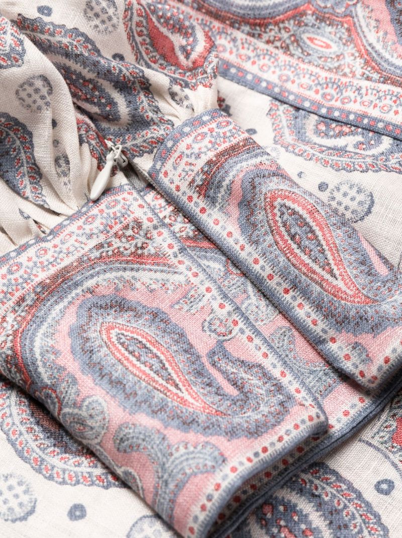 White Vitali Paisley Print Mini Dress