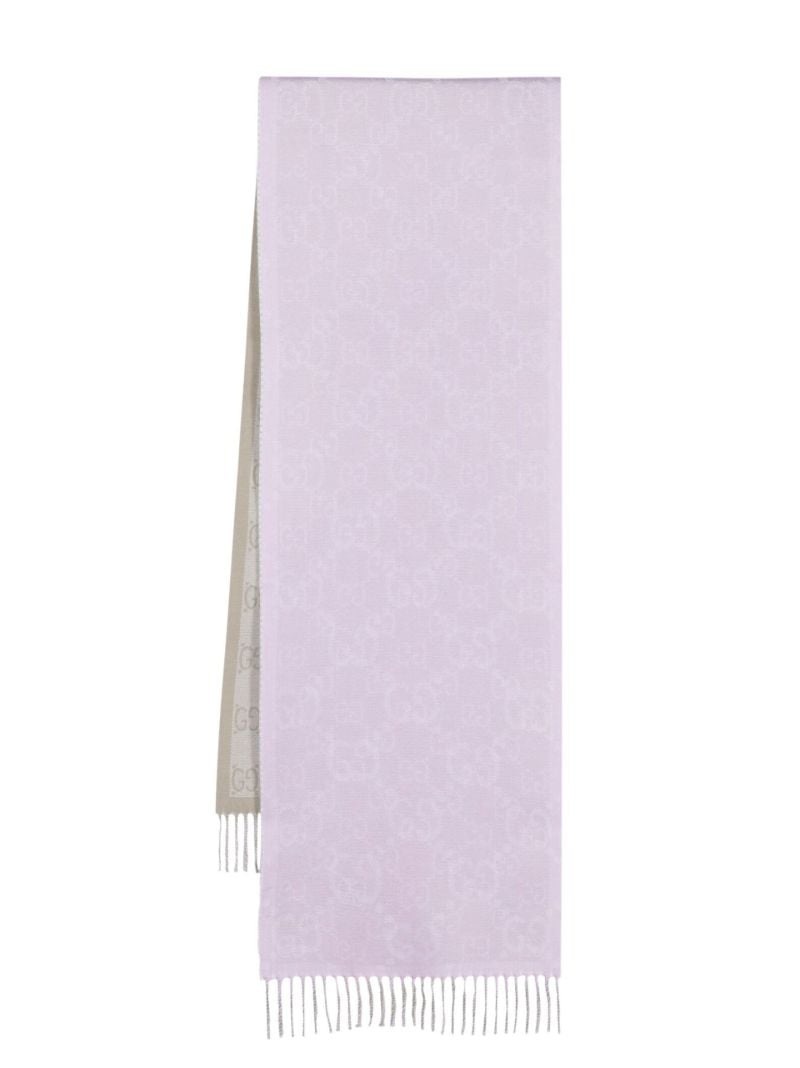 Purple Gg Wool Scarf