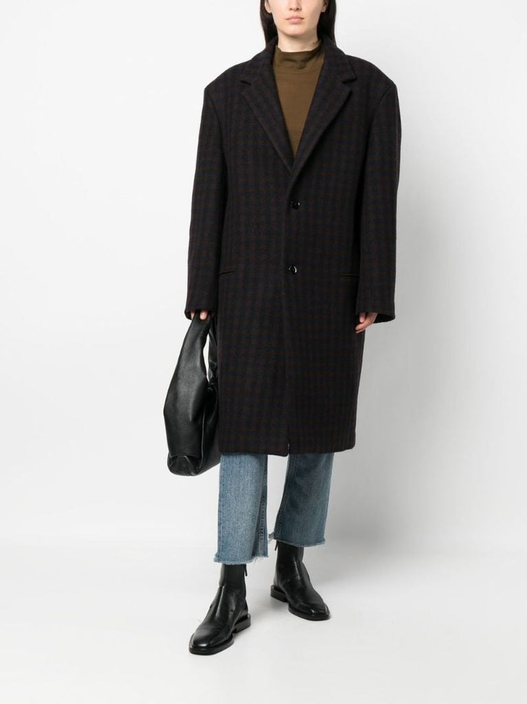 Brown Chesterfield Check Wool Coat