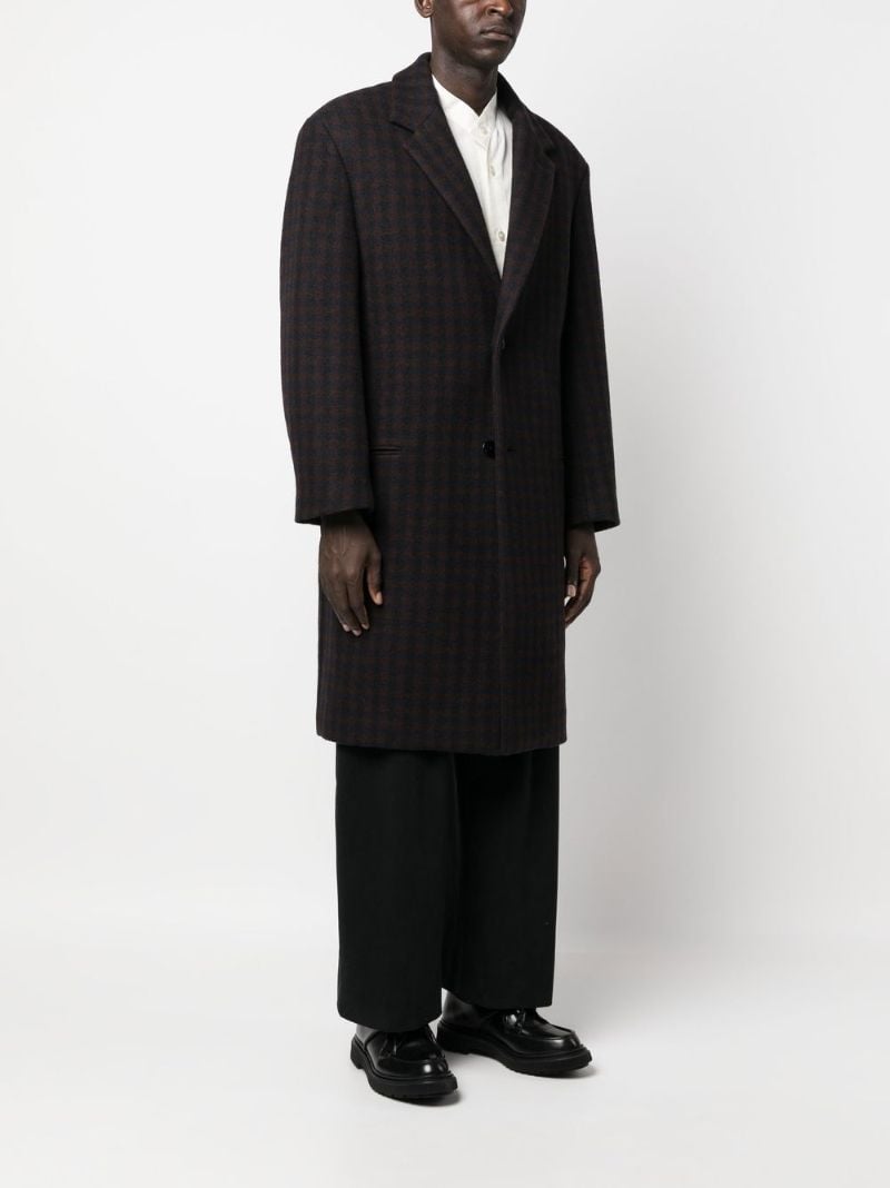 Brown Chesterfield Check Wool Coat