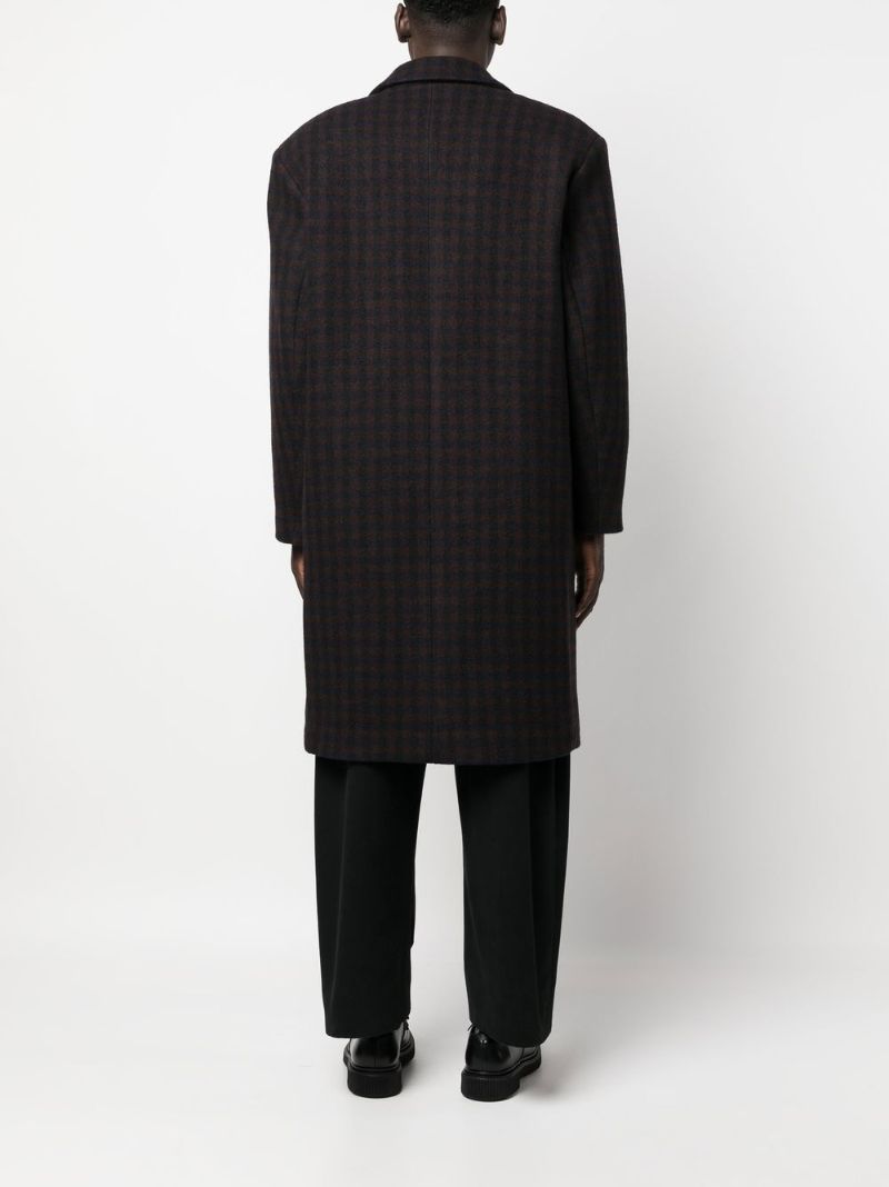Brown Chesterfield Check Wool Coat