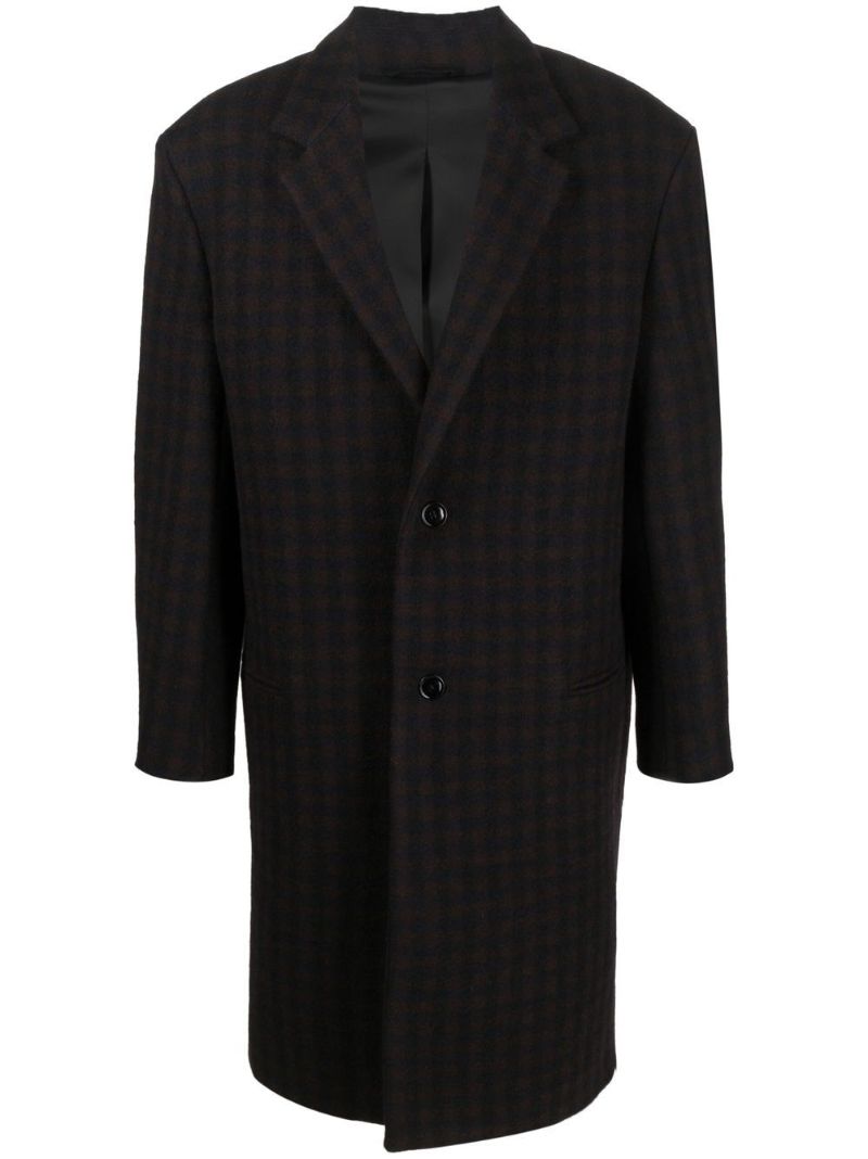 Brown Chesterfield Check Wool Coat