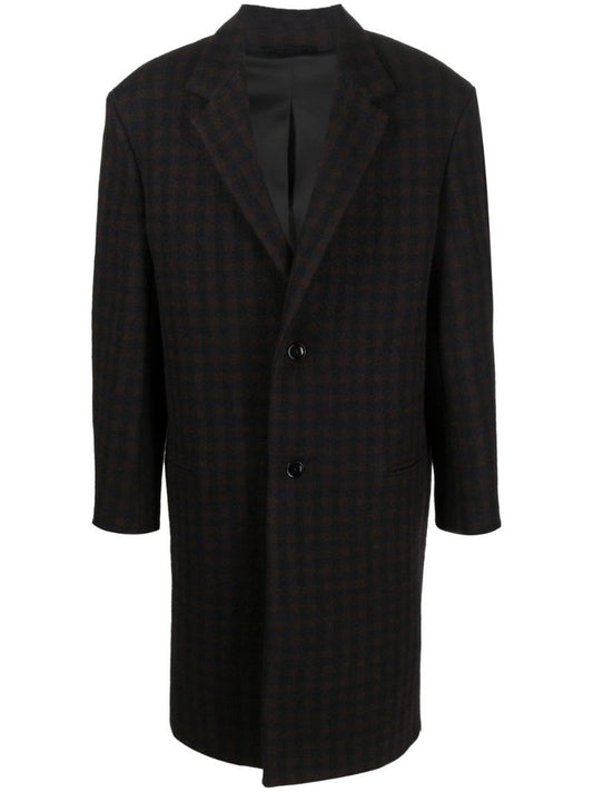 Brown Chesterfield Check Wool Coat