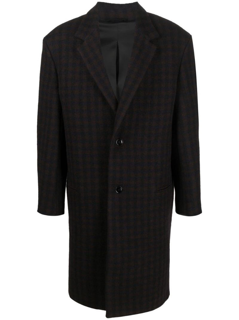 Brown Chesterfield Check Wool Coat