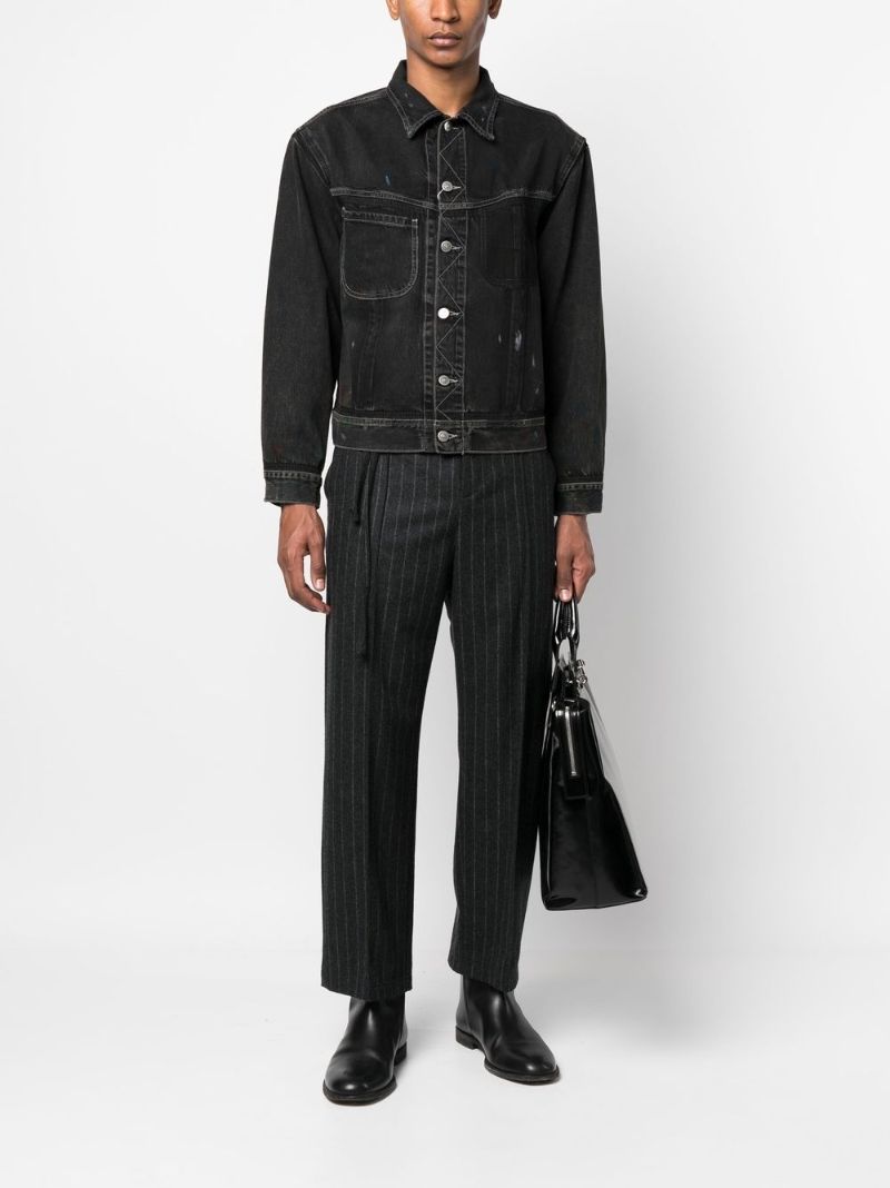 Black Paint Denim Jacket