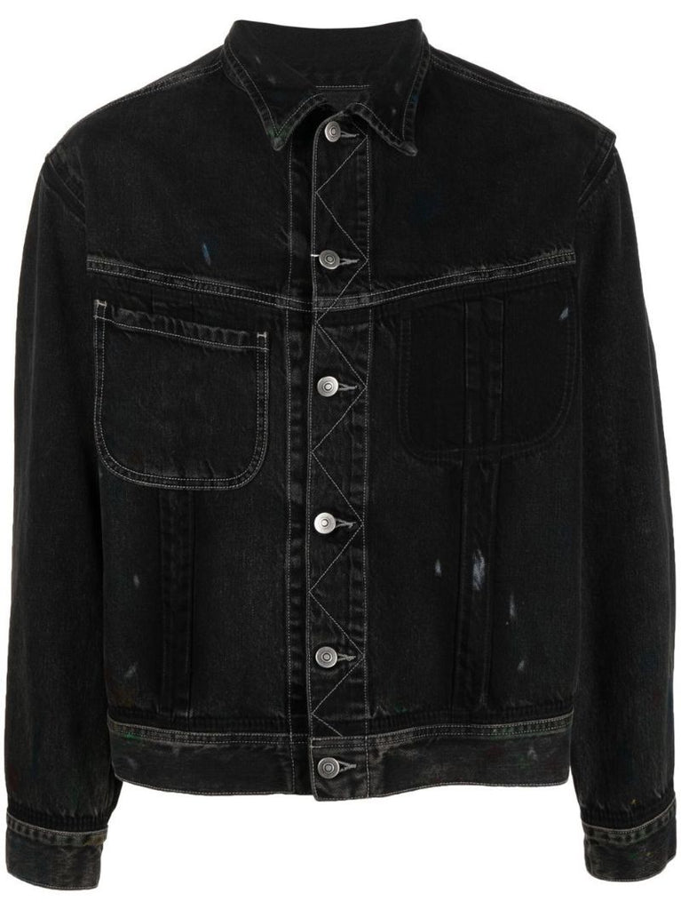 Black Paint Denim Jacket