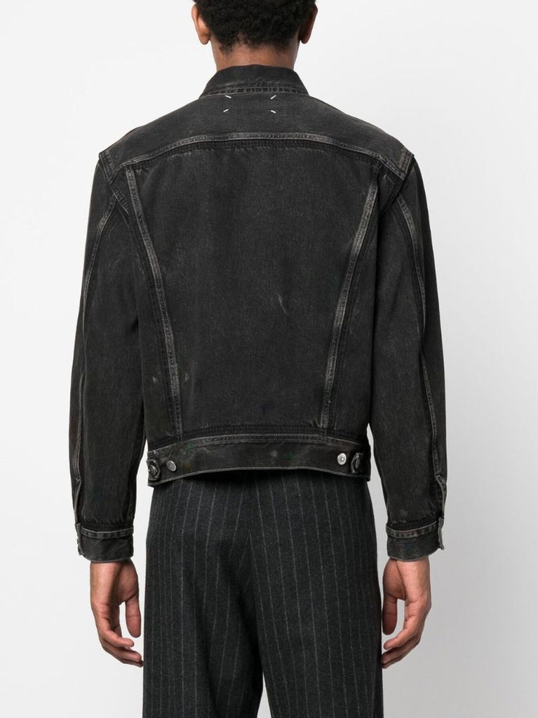 Black Paint Denim Jacket