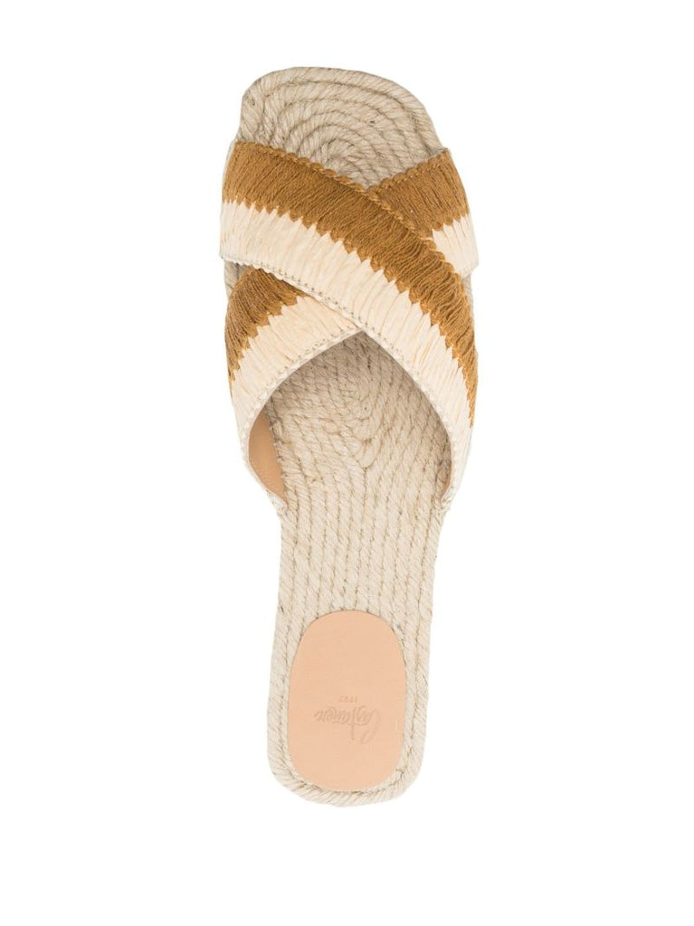 Neutral Priscila Flat Raffia Espadrilles