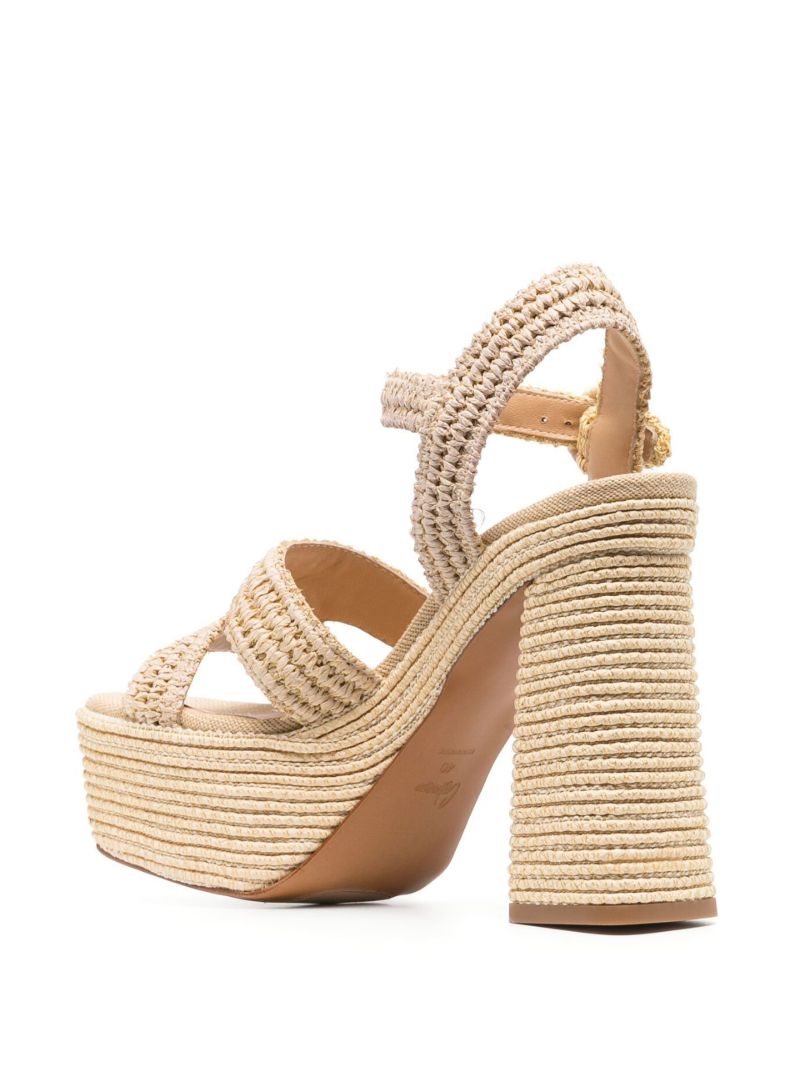 Neutral Adriana 140 Raffia Sandals