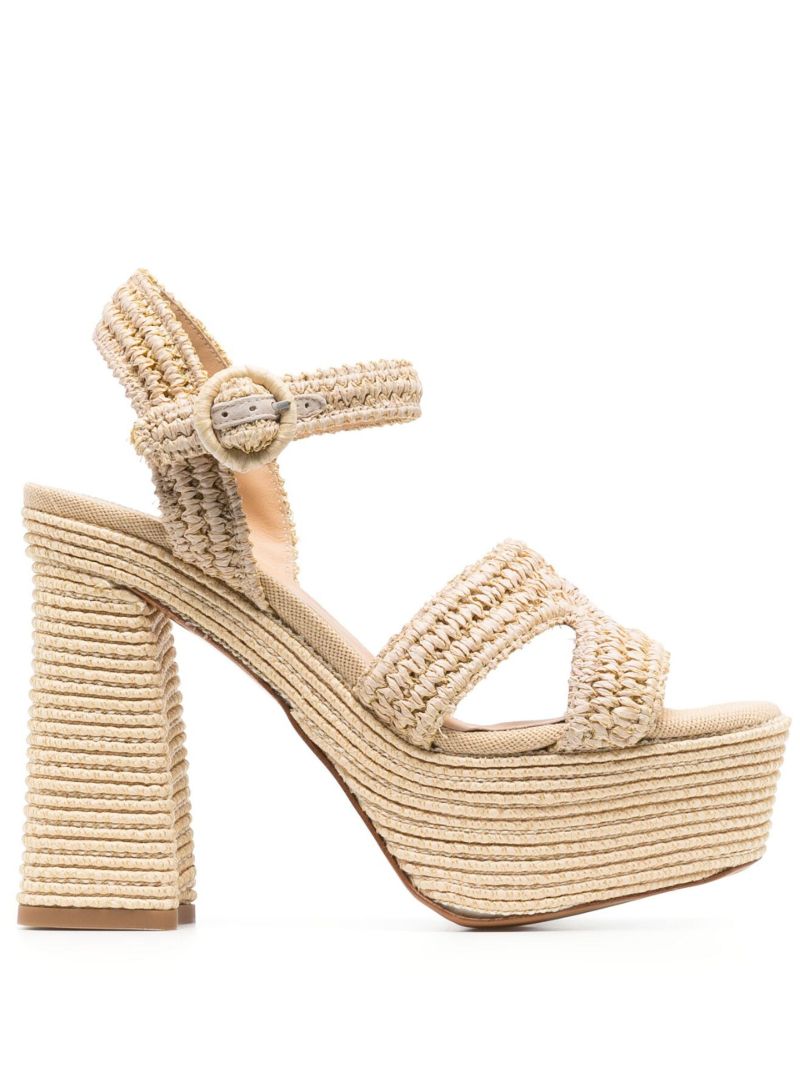 Neutral Adriana 140 Raffia Sandals