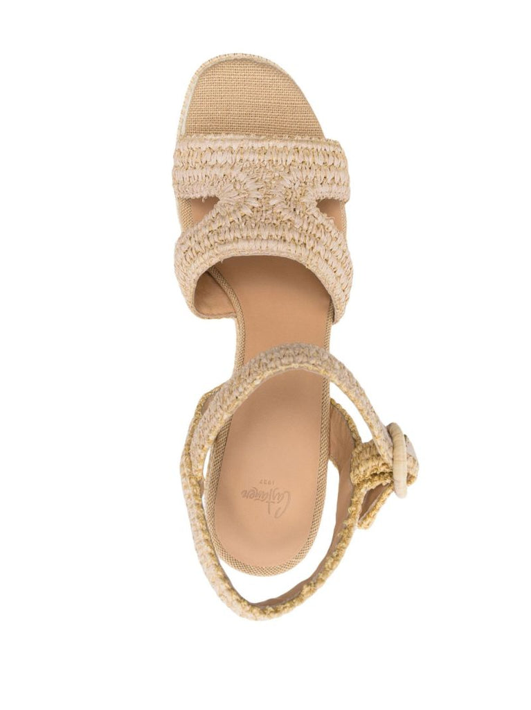 Neutral Adriana 140 Raffia Sandals