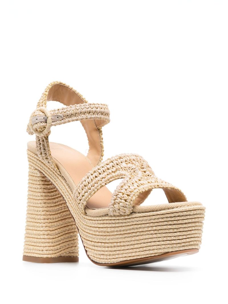 Neutral Adriana 140 Raffia Sandals