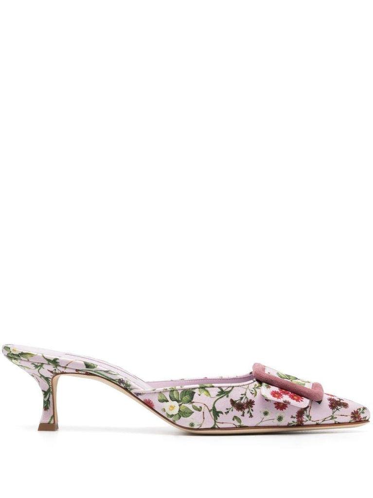 Pink Maysalebi 50 Floral Print Mules
