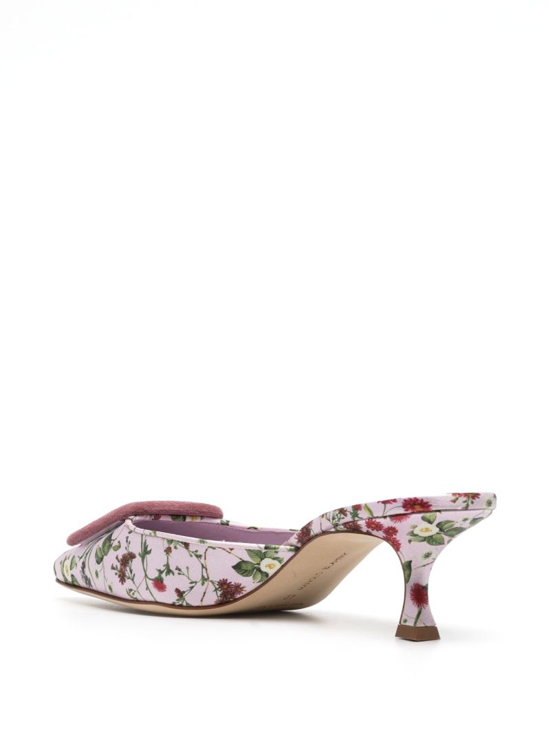 Pink Maysalebi 50 Floral Print Mules