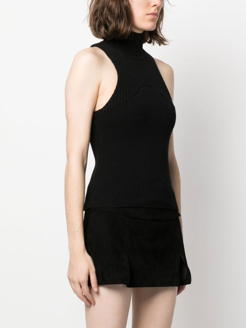 Black High Neck Knit Top