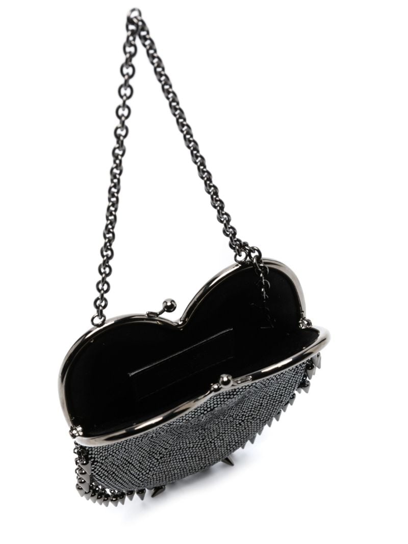 Grey Heart Mesh Mini Bag