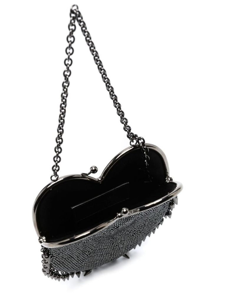 Grey Heart Mesh Mini Bag