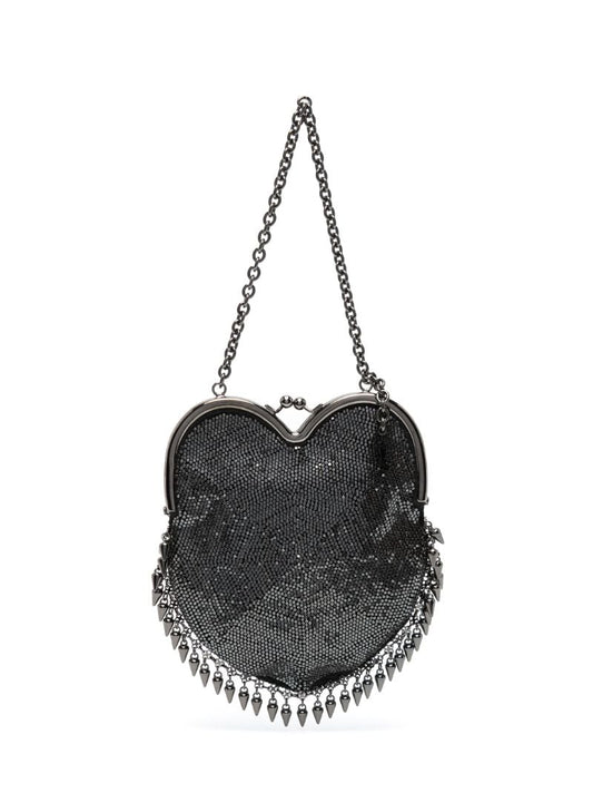 Grey Heart Mesh Mini Bag