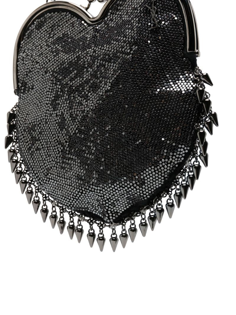 Grey Heart Mesh Mini Bag