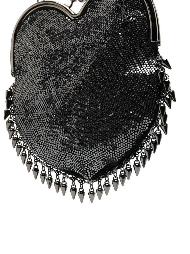 Grey Heart Mesh Mini Bag