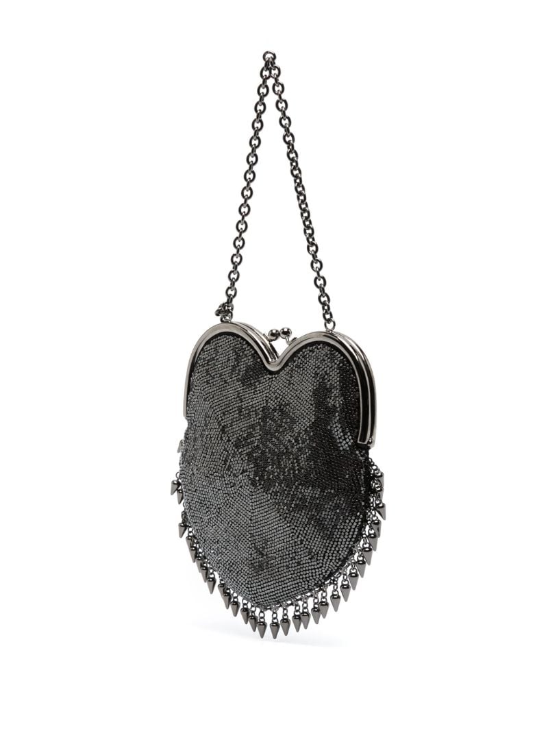 Grey Heart Mesh Mini Bag