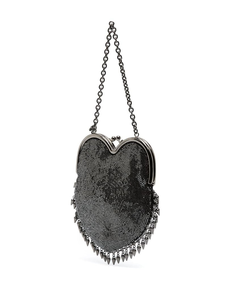 Grey Heart Mesh Mini Bag