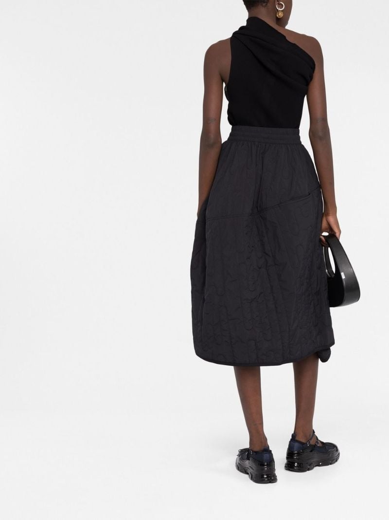 Black Quilted Midi Skirt