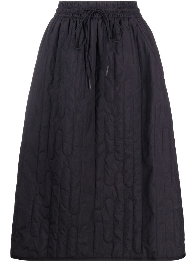 Black Quilted Midi Skirt